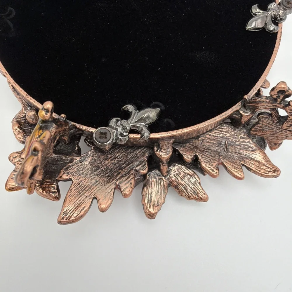 Ornate Jeweled Enamel Floral Butterfly Picture Frame Rhinestone Vintage Style